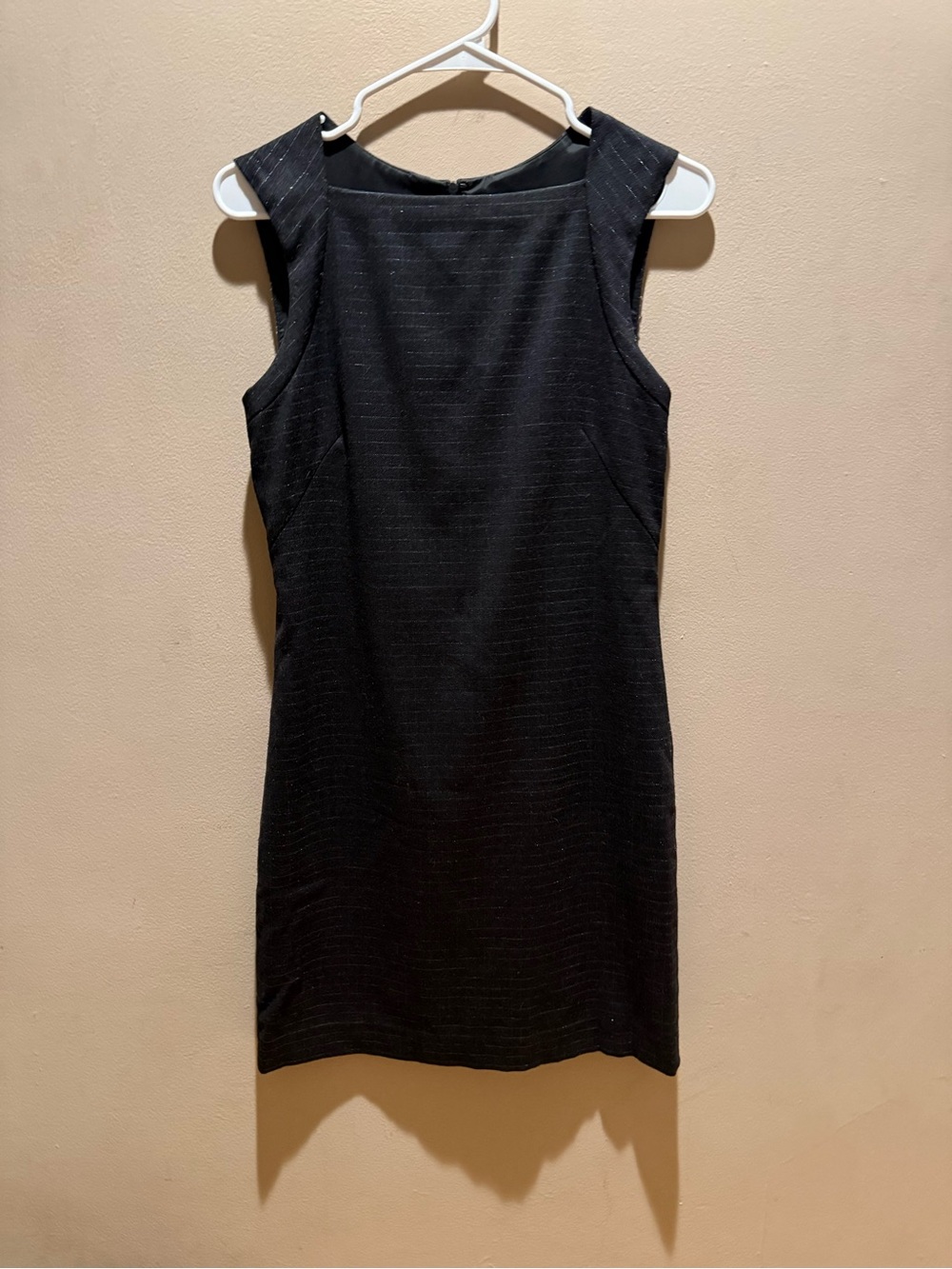 Theory Black Pinstripe Sleeveless Sheath Dress